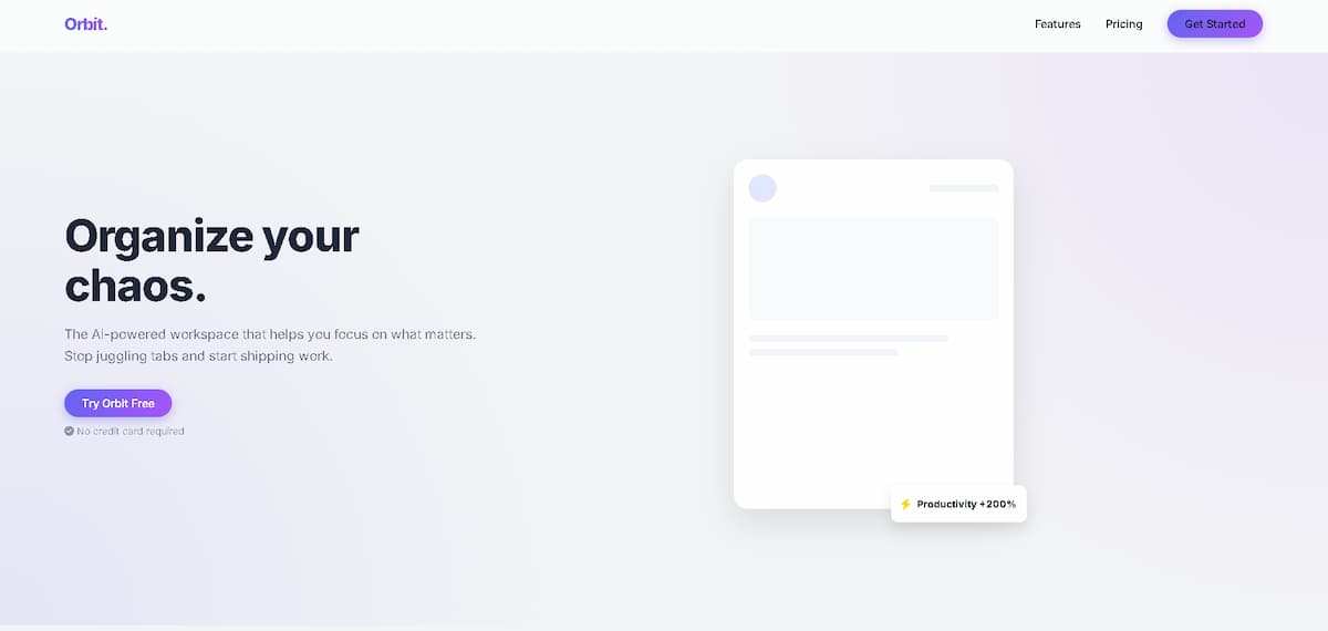 Orbit SaaS Landing Page